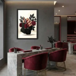 Professional modern beauty salon manicure wall art print
