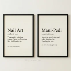 mani pedi definition wall art modern salon print