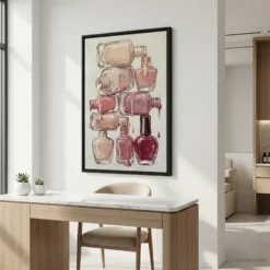 Minimalist soft neutral nail beauty studio decor