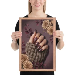 Moody floral manicure framed poster 20x30"