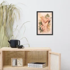 Orchid floral nail salon framed poster