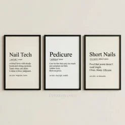 printable nail art definition poster black white minimalist