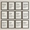 hair salon definition prints digital download modern decor 12 set