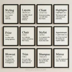 hair salon definition prints digital download modern decor 12 set