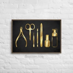 Salon manicure tools artwork 20x30