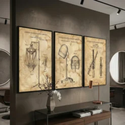 USPTO patent drawing wall art print set instant download