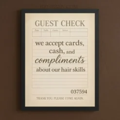 Detailed view of the sustainable Ayous wood frame grain and high-quality print texture of the guest check wall art
