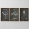 Chalkboard hair salon patent prints vintage beauty wall decor set of 3 Digital Download