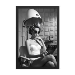 Alternative view of Under the Dryer- Black and White Salon Fashion Framed Poster