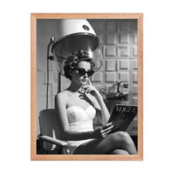 Under the Dryer- Black and White Salon Fashion Framed Poster - Image 5