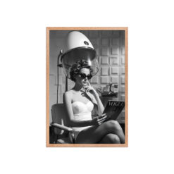 Under the Dryer- Black and White Salon Fashion Framed Poster - Image 6