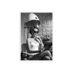 Under the Dryer- Black and White Salon Fashion Framed Poster - Image 9