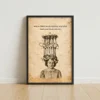 Sepia vintage hair patent framed poster showing a woman with a permanent waving machine