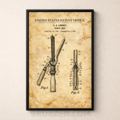 printable vintage patent marcel iron tool art decor