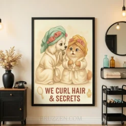 Close-up of the professional giclée inkjet print detail showing the soft tones of the animal illustration