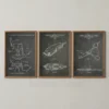 vintage barber patent print set charcoal wall art digital download