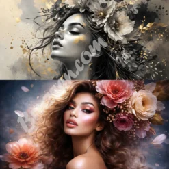 Hair salon wallpaper pack for Glam chic decor, printable-digital-download