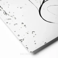 Monochrome Hair Flip Water Splash Glossy Metal Print | Salon Wall Art Decor - Image 3