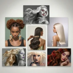 Hairdresser wall art digital download photo bundle for salon branding and display