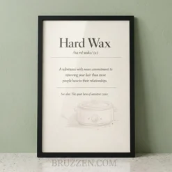 hard wax funny dictionary definition framed poster with serif typography on cream background