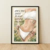 funny waxing quote framed poster with watercolour botanical illustration and bold script text