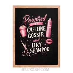 Close-up shot of the vibrant pink layered typography and high-quality paper texture on the salon culture art print