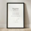 sugarist funny dictionary definition framed poster with serif typography on cream background