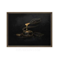 Alternative view of Wax Bar Gold Line Art Framed Canvas Wall Art -Waxing Studio Décor