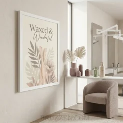 angled view of waxed and wonderful botanical framed poster showing 0.75 inch frame depth