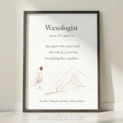 waxologist funny dictionary definition framed poster with serif typography on cream background