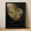 waxologist gold word cloud heart framed poster with waxing terms on black background