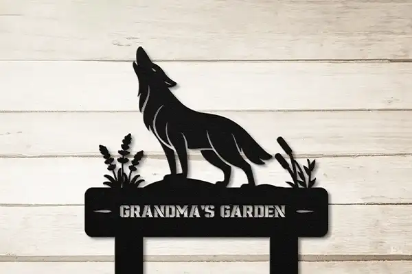 Custom outdoor metal sign — personalized garden and gate sign by Bruzzen