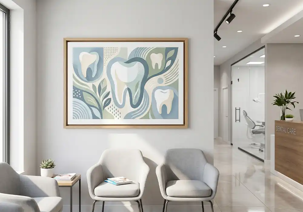 Dental office wall decor framed canvas print