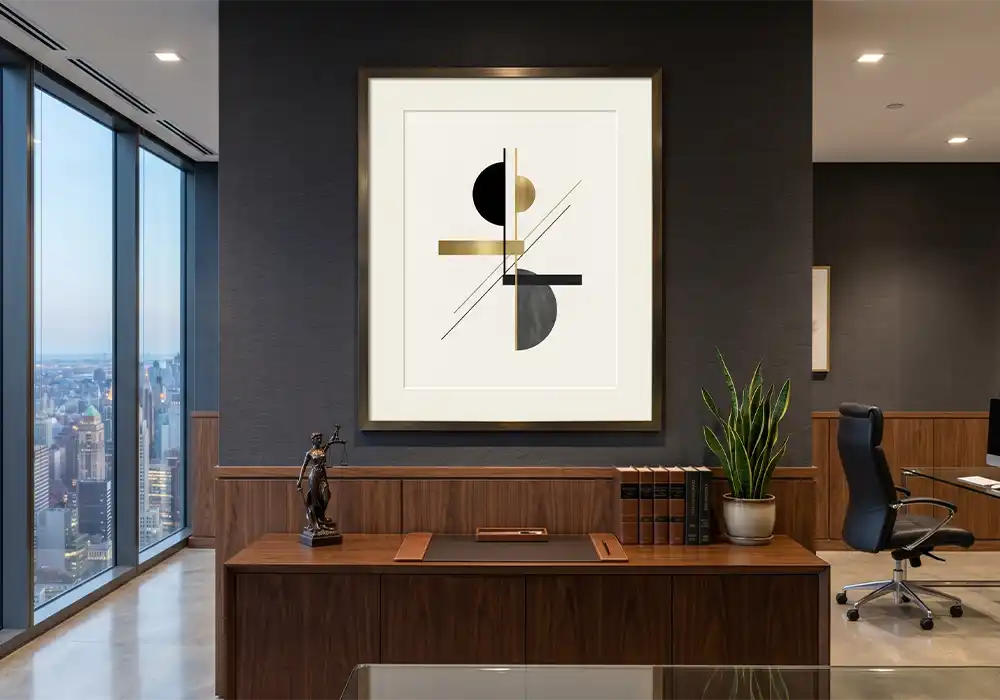 Law firm office wall decorating minamalist abstract artwork-framed