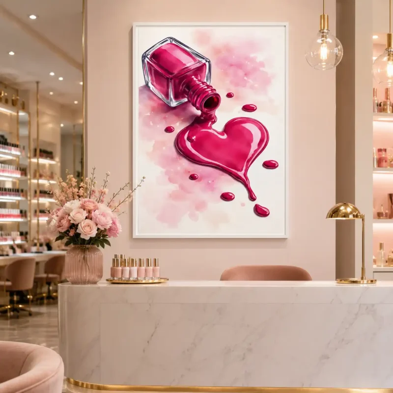 Nail Salon Reception Area Wall Decorating