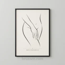 bare feminine line art wax studio print detail wall decor