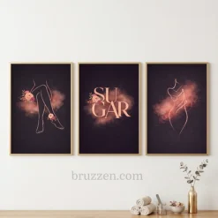 feminine line3 set art salon decor printable wall art print