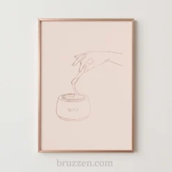 hand fetching wax quote print close up detail wall decor