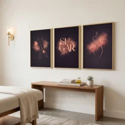 sugar body line art bedroom wall decor digital print angle view