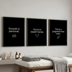 wax quote wall salon interior styled room decor art