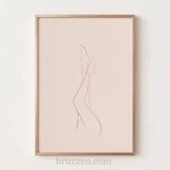wax studio feet line art print white wall