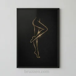 waxing salon gold line feet art digital download white wall print
