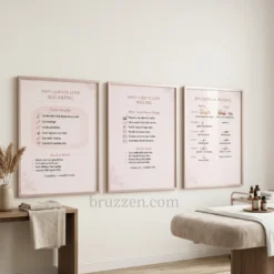 side angle waxing studio wall art treatment room decor