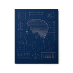 Fade Haircut Blueprint Glossy Metal Print Barbershop Wall Art - Image 6