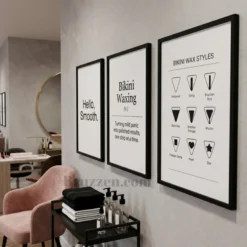 hello smooth print bikini waxing 3 set salon reception print decor