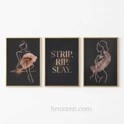 strip rip slay line art printable wall art