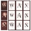 WAX monogram set with line art silhouette, eye, and legs in blush and merlot