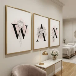 WAX letter set arranged as part of a salon gallery wall display