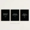 wax salon quote print black set minimalist wall art decor