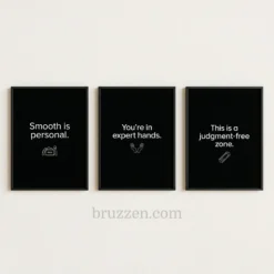 wax salon quote print black set minimalist wall art decor